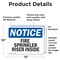 Signmission Fire Sprinkler Riser Inside OSHA Notice Sign, Vinyl Decal, 14in W x 10in L, 2PK OS-2PACK-NS-D-1014-L-12677 - alternate 3